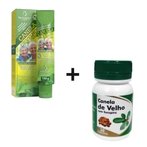 Kit Pomada Massageadora Canela de Velho 150g Bio Instinto + Suplemento Canela de Velho com Sucupira 30 Cápsulas